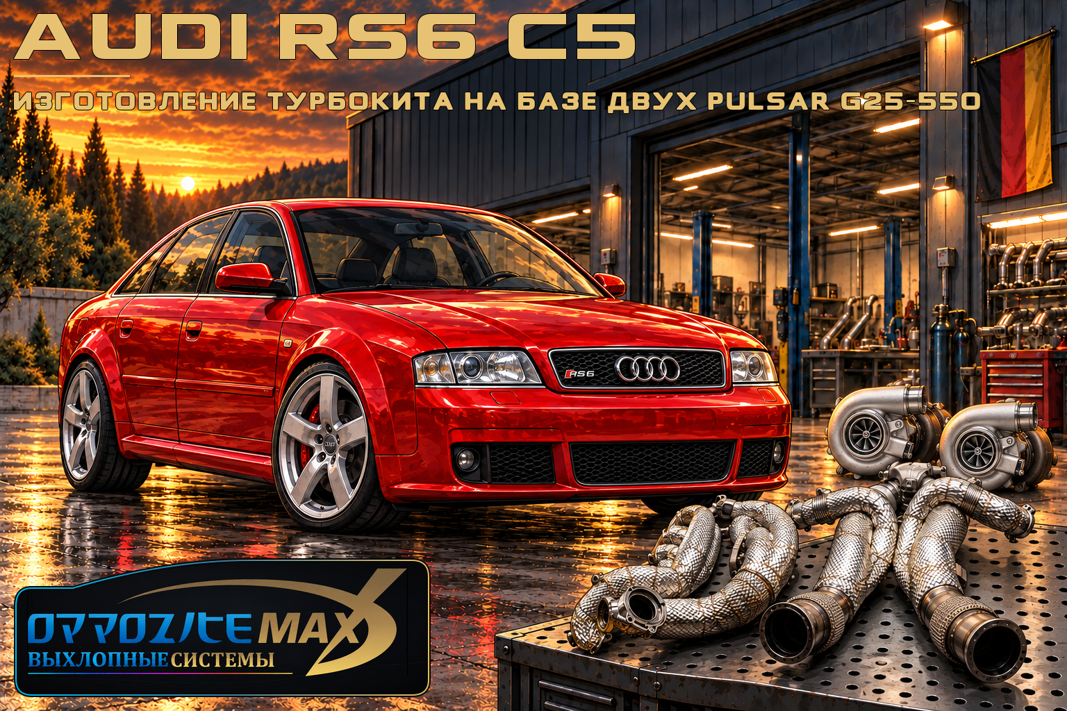 Изготовление турбокита на базе двух Pulsar G25-550. — Audi RS6 · 2002–2004 · C5