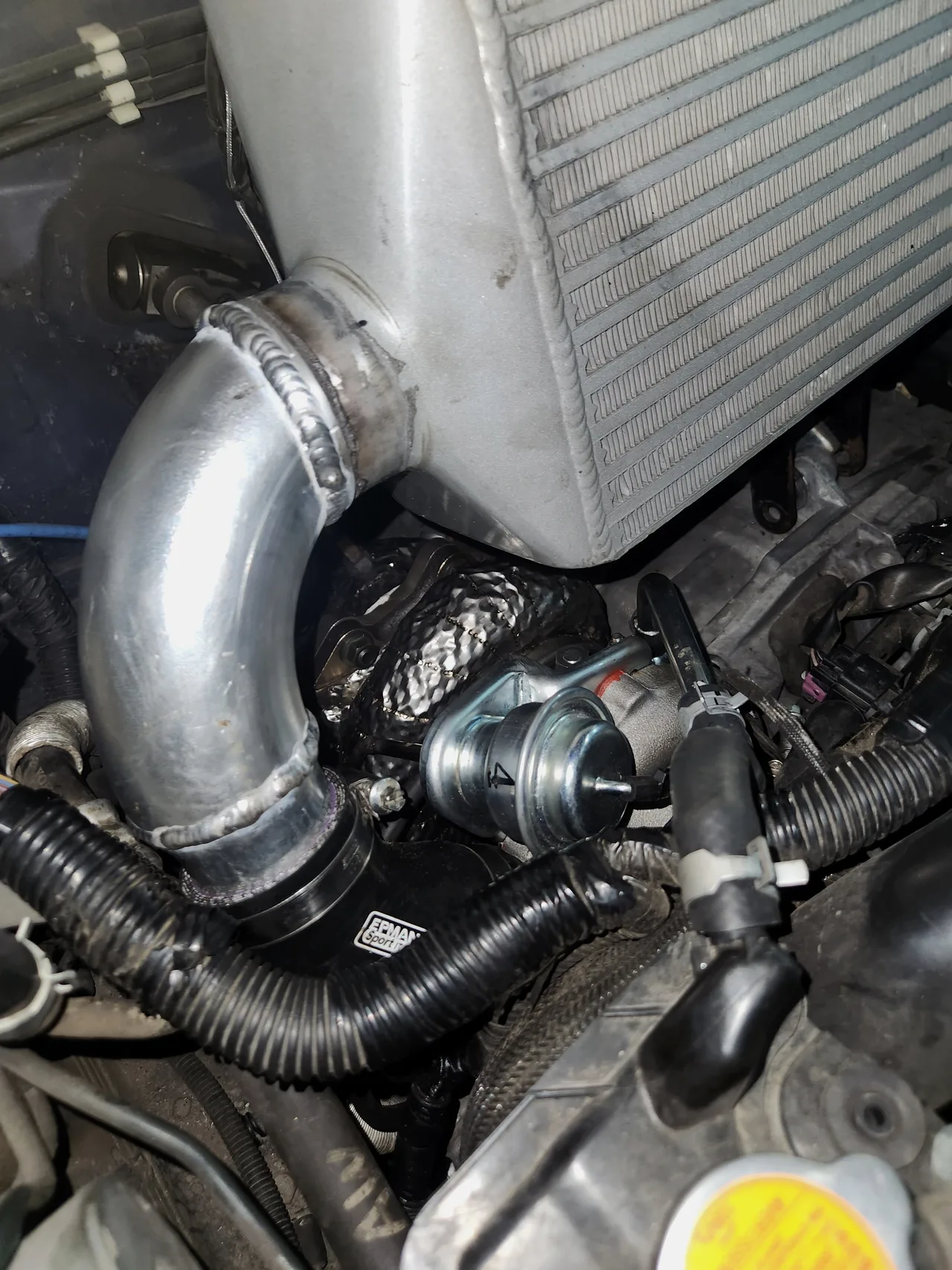 Приёмная труба (даунпайп), интеркулер Process West и Heatshield — Subaru Forester · 2008–2013 · SH · S-edition · VF49. Фото 8