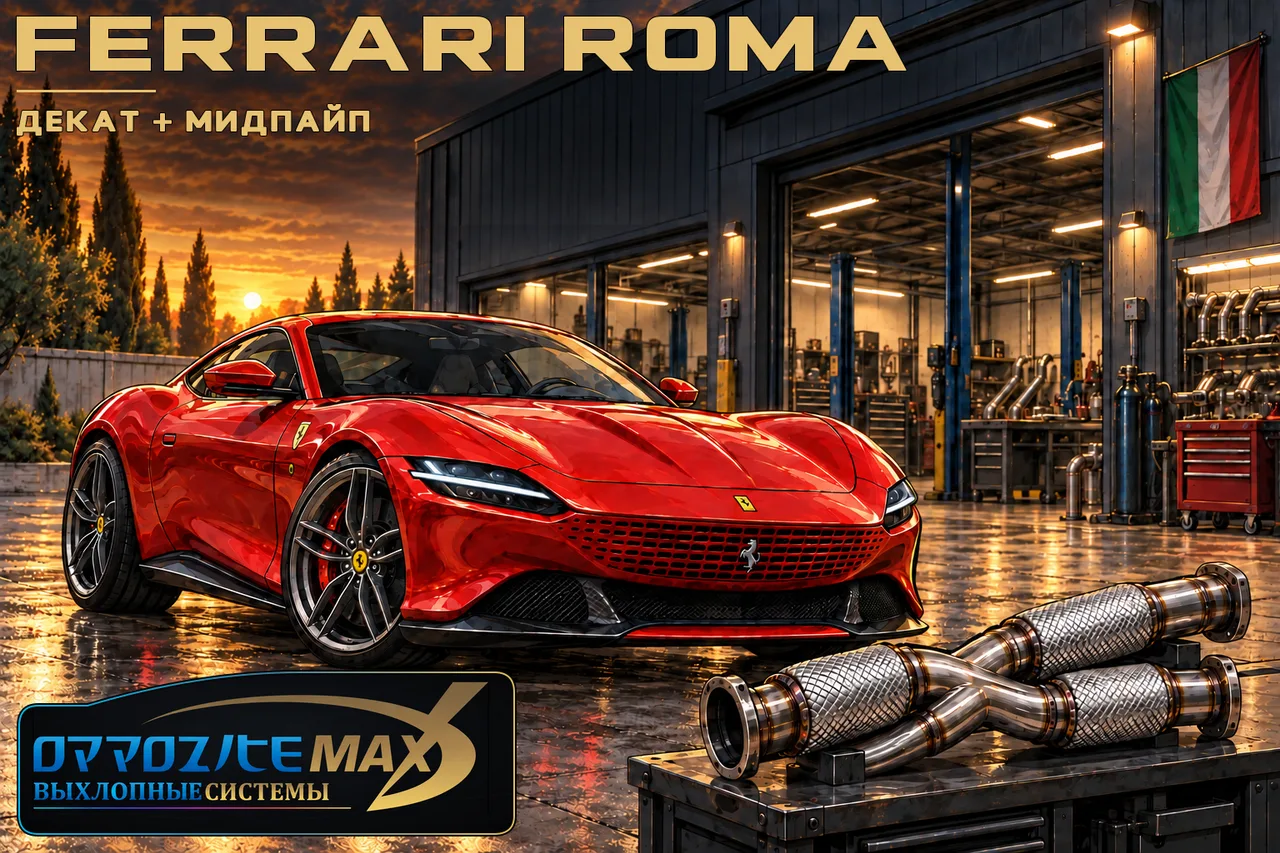 Удаление OPF (Изготовление мидпайпа) — Ferrari Roma · 2019–2024. Фото 1