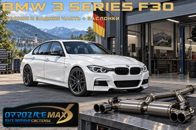 Средняя часть выхлопа и управление заслонками — BMW 5 Series · G30 · седан · 2016–2020