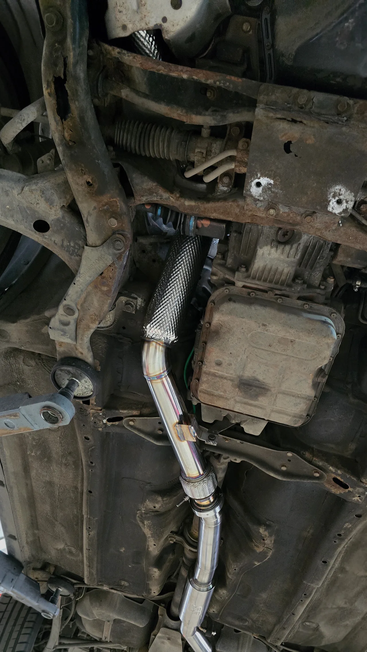 Аппайп, приёмная труба (даунпайп) и катбэк — Subaru Impreza · 2003–2005 · GD · WRX. Фото 5