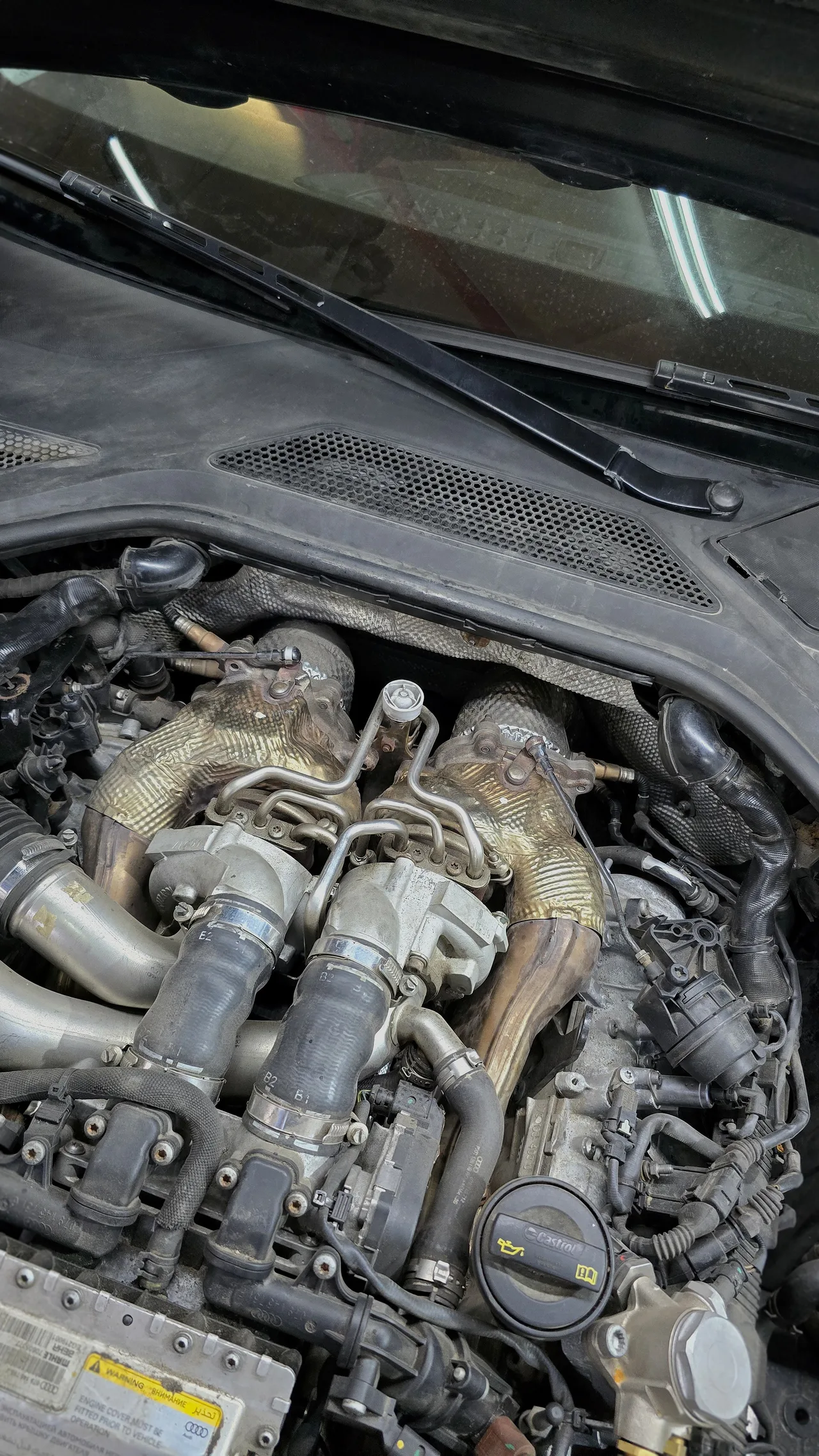 Приёмные трубы и термоизоляция Heatshield, 4 насадки — Audi S8 · 2012–2013 · D4. Фото 12