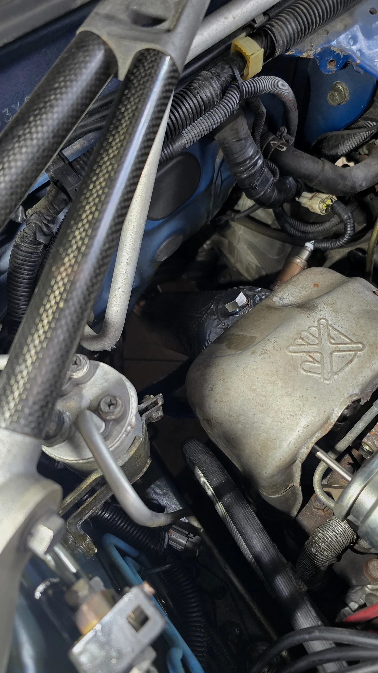 Приёмная труба (даунпайп) и средняя часть с резонатором — Subaru Impreza WRX STI · 1998–2000 · GC8. Фото 4