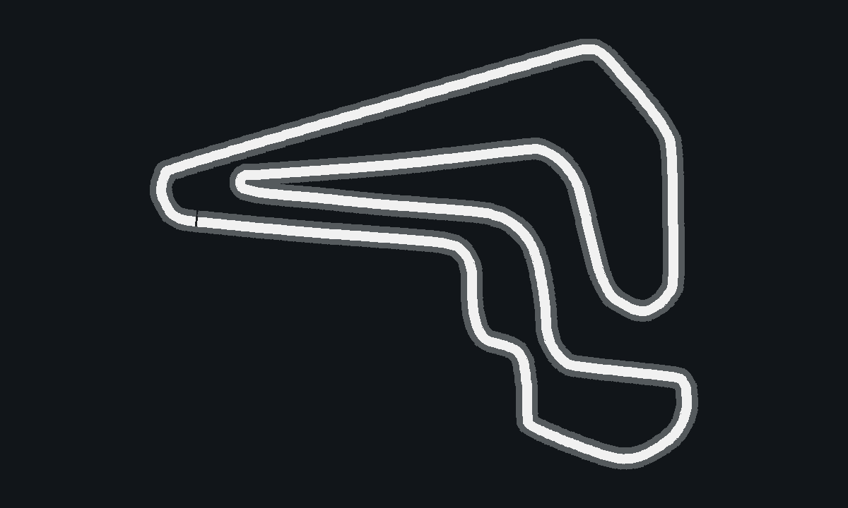 Схематичная модель трассы ADM Raceway с указателем направления движения