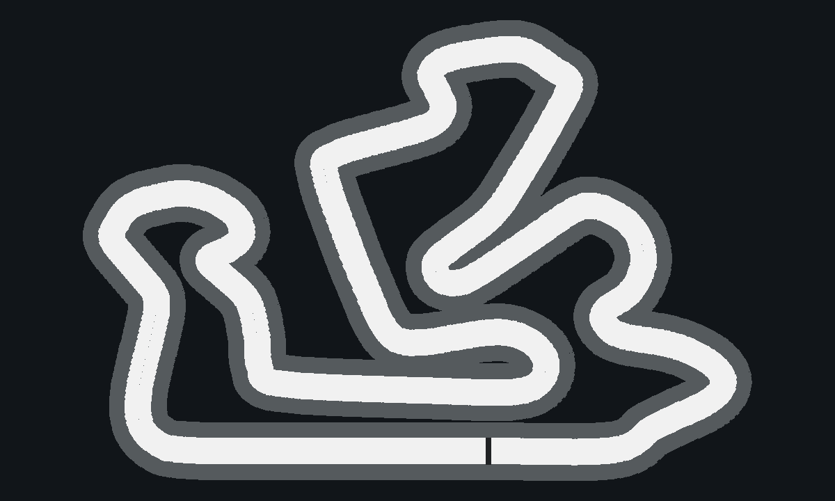 Схематичная модель трассы Atron International Circuit с указателем направления движения